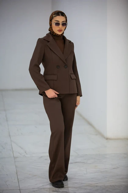 کت زنانه بلدینگ یقه E دو دکمه