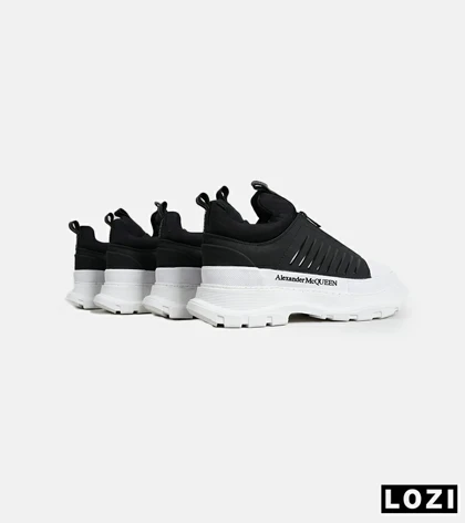 کفش کتانی نیم ساق مشکی سفید Alexander McQueen