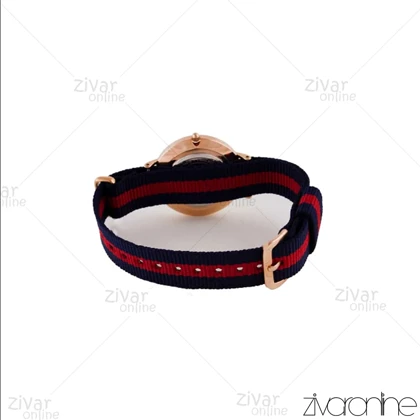 ساعت دنیل ولینگتون زنانه قاب رزگلد صفحه سفید بند قرمز سرمه ای 104974