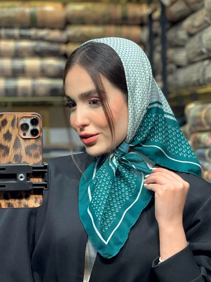 مینی اسکارف نخی کالکشن سبز زمردی پاییزه