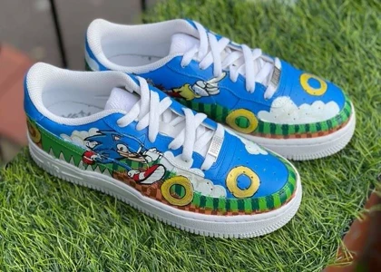 کفش اسپرت nike air force طرح سونیک و سکه کد 66537