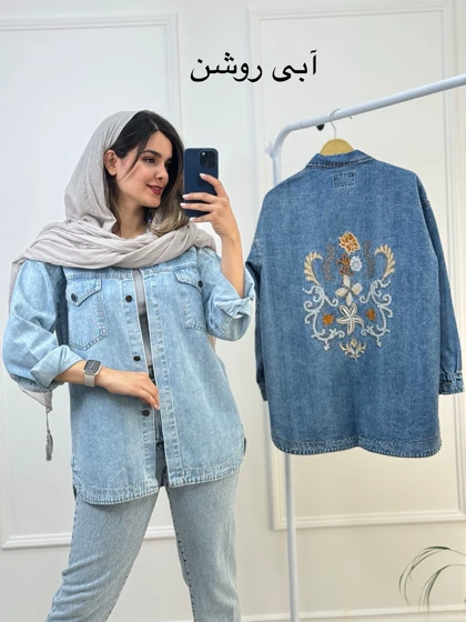 مانتو جین گلدوزی آنیل