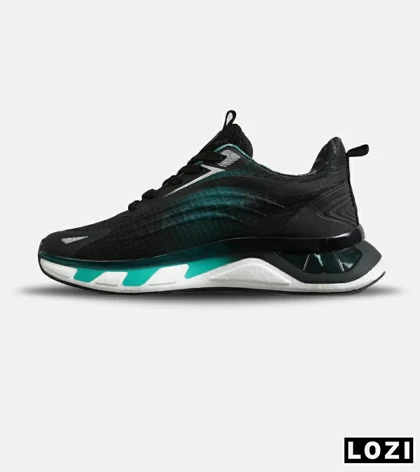 کفش کتانی ورزشی مشکی سبز Warrior Sneakers مدل 7879