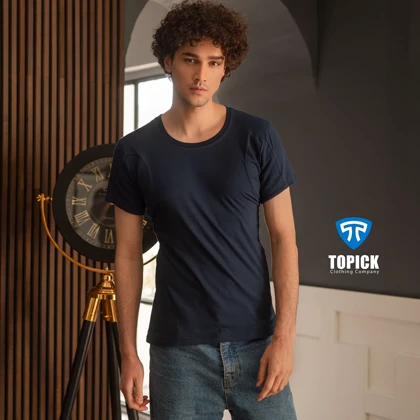 تیشرت ضدتعریق مردانه یقه گرد سورمه ای