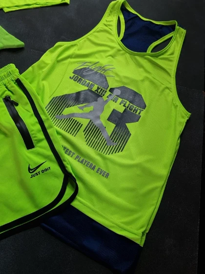 ست رکابی جوردن و شلوارک نایک + جوراب و اسکارف