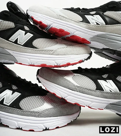 کفش کتانی بزرگ پا طوسی مشکی NEW BALANCE 993