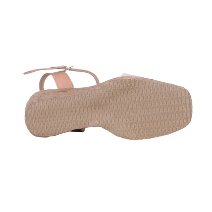 صندل لژدار کنفی سگک دار رنگ ویزون کد 8574