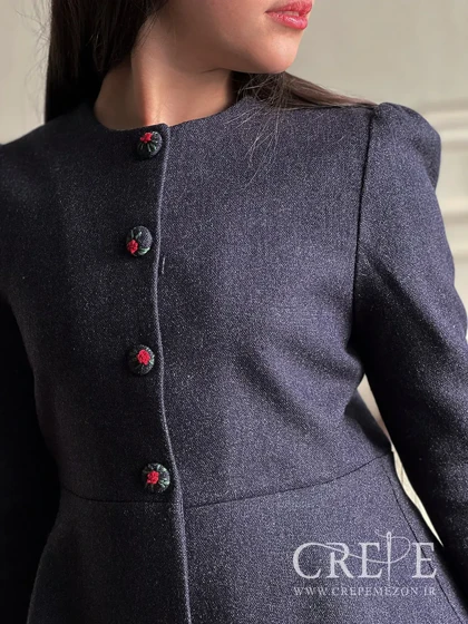 ست کت ودامن نیکی دکمه گلدوزی