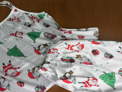 ست تاپ و شلوارک طرح کریسمس 168