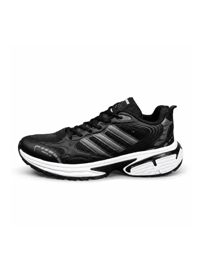 کفش کتانی مردانه مدل آدیداس مشکی خط طوسی adidas