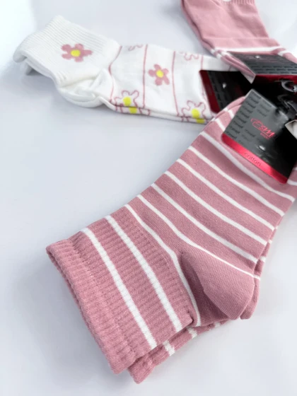 جوراب مچی نخ پنبه طرح گل