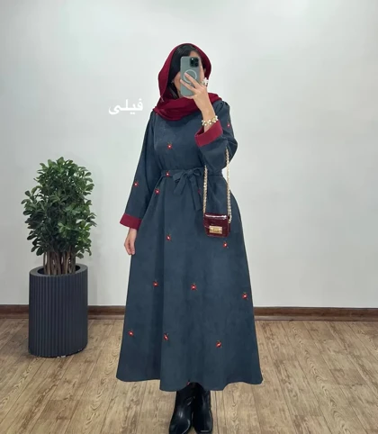 پیراهن مانتویی گلدوزی بهین