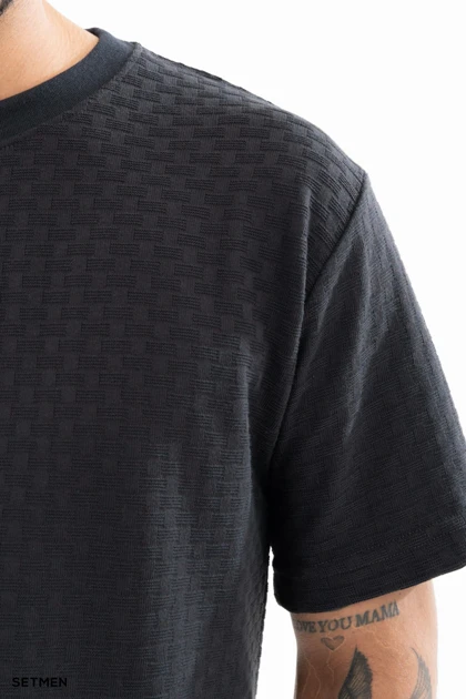 تیشرت مردانه ژاکارد یقه گرد