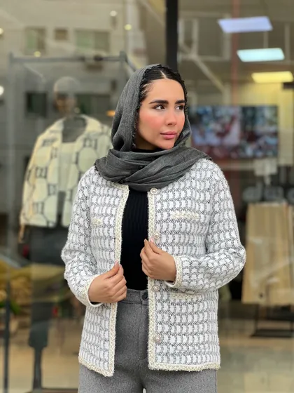 ژاکت بافت دکمه مرواریدی کد 750