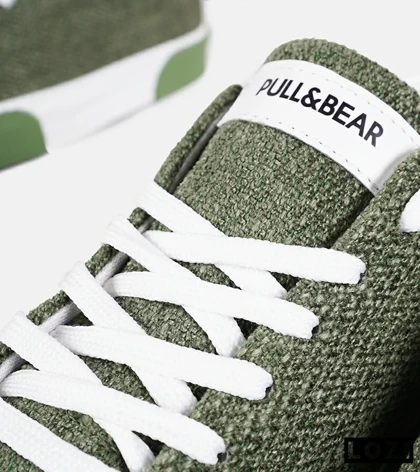 کفش کتانی مردانه سبز سفید PULL & BEAR مدل 7448