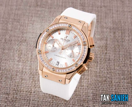 ساعت هابلوت زنانه سفید نگین‌دار Hublot-2557-L