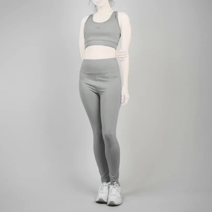 ست نیم‌تنه و لگ ورزشی زنانه الو مدل MUB-921 طوسی روشن