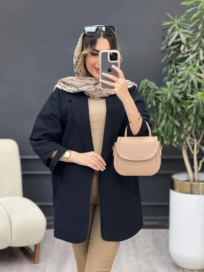 مانتو سر آستین چاک جیب نما