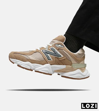 کفش کتانی مردانه و زنانه قهوه ای کرم طوسی NEW BALANCE 9060 مدل 5299