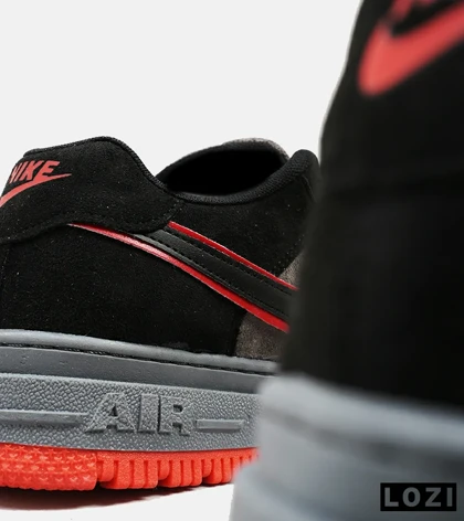 کفش کتانی مردانه و زنانه طوسی مشکی قرمز نایک NIKE AIR FORCE مدل 4192