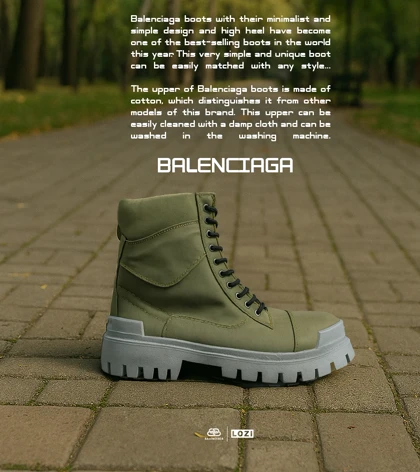 بوت مردانه سبز BALENCIAGA مدل 6383