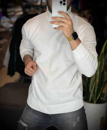 یقه اسکی بافت 100٪ پنبه