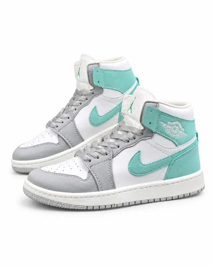 کفش کتانی زنانه مدل جردن وان ساق‌دار سفید بنفش یاسی Nike jordan