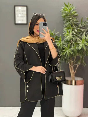 مانتو ژاکارد بغل دکمه