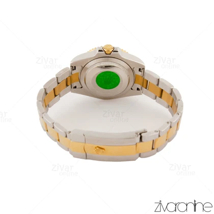 ساعت رولکس ساب مارینر زنانه دورنگ طلایی صفحه مشکی 105467