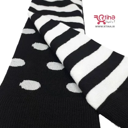 جوراب ساق‌دار زنانه مدل تا به تا Dot-Striped