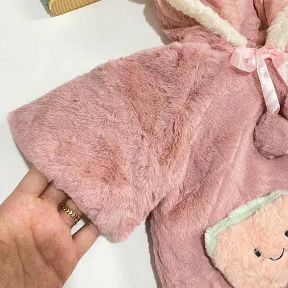 شنل کلاه دار خز نوزادی