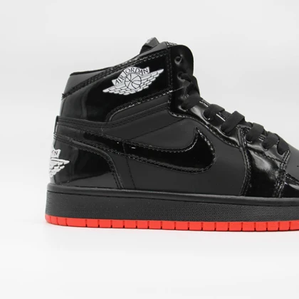 کتانی جردن 1 مشکی قرمز ورنی کد 6624