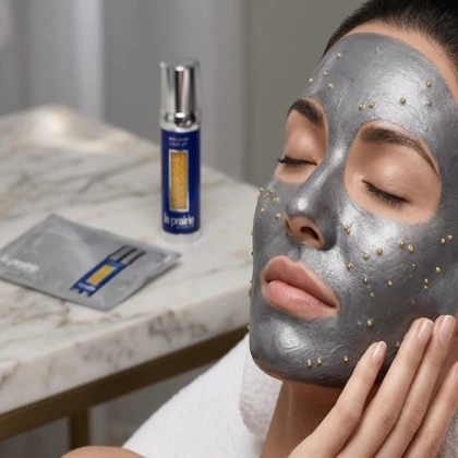 ماسک ورقه‌ای لیفت‌کننده و بازسازی‌کننده لا پریری اسکین کاویار (La Prairie Skin Caviar Liquid Lift Dermo Caviar Mask)