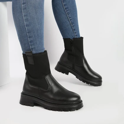 بوت و نیم بوت زنانه و دخترانه مدل بغل کش بغل زیپ رنگ مشکی کد M767