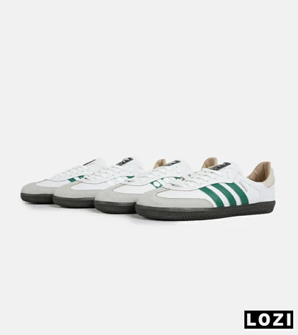 کفش کتانی مردانه و زنانه سفید سبز ADIDAS Samba