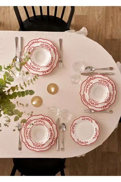 سرویس غذاخوری 6 نفره Bella Maison مدل Catherine New Bone Porselen