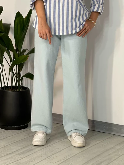 شلوار کتان نیم بگ