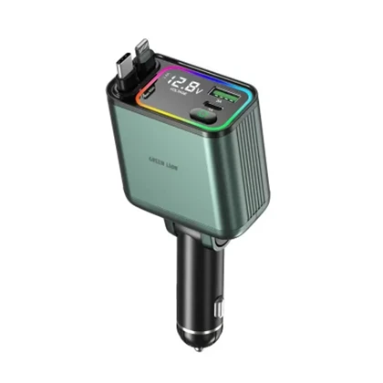 شارژر فندکی تاشو گرین لاین مدل Retractable ظرفیت 90 وات