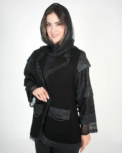 مانتو مجلسی آستین گیپور کد 580(495)
