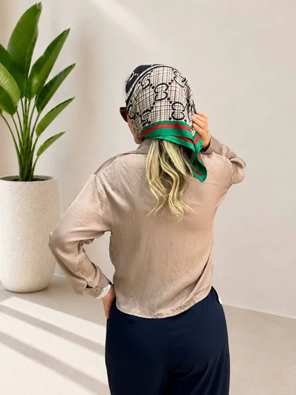 شومیز سیلک گره ثابت