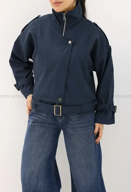 ترنچ کت پایین کمربندی @@کد1004622