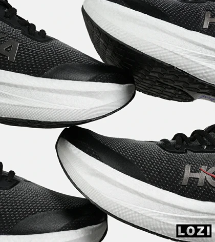 کفش کتانی مردانه و زنانه مشکی خاکستری HOKA مدل 7393