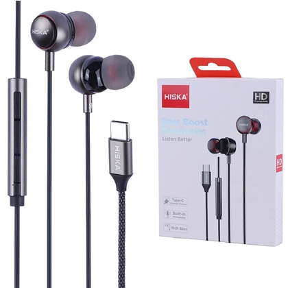 هندزفری سیمی تایپ سی هیسکا HISKA مدل HK-747C با میکروفون