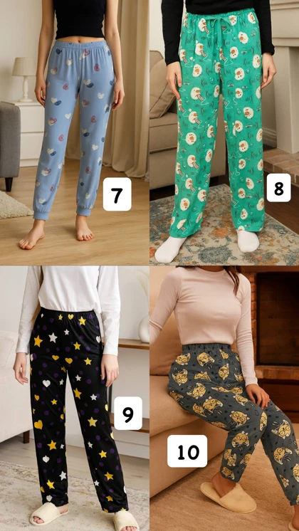 شلوار پیژامه های مخمل وارداتی عروسکی