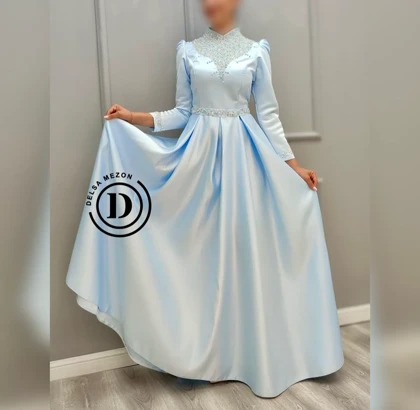 پیراهن عروس و محضر یقه مروارید 907