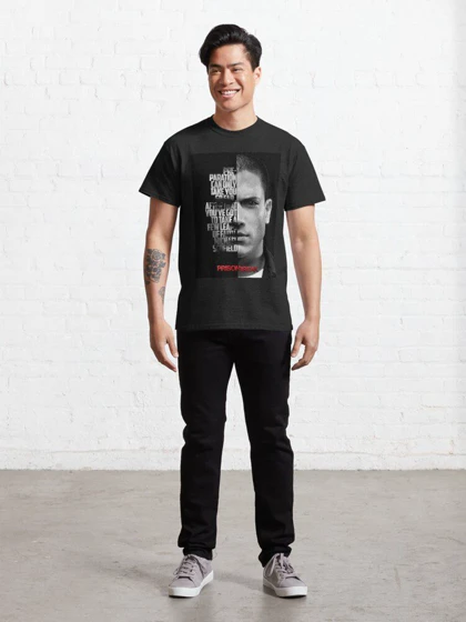 تیشرت prison break طرح Black and white Michael Scofield کد 202288