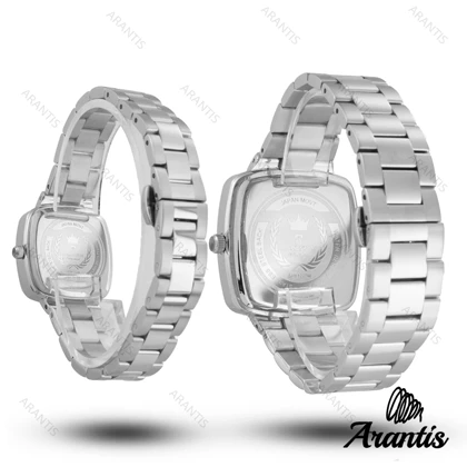 ساعت ست رومانسون دایمند سیلور صفحه مشکی s-10068