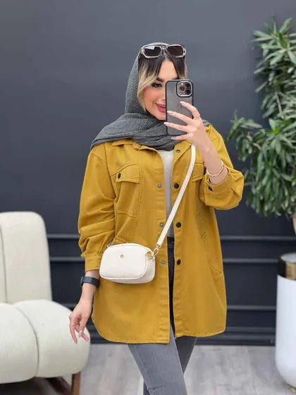 مانتو کتان مداد رنگی