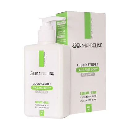 کرم ژل پاک کننده صورت و بدن پوست چرب درمنجلین 200 میل