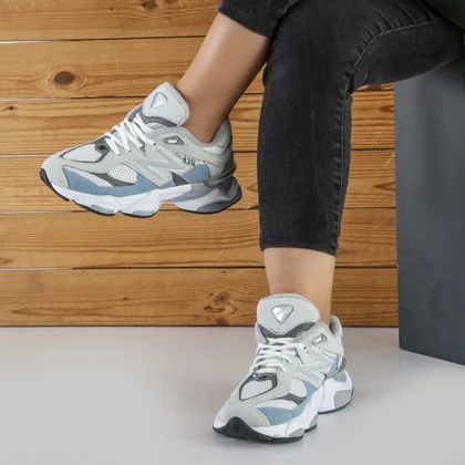 کفش و کتانی زنانه و دخترانه مدل نیوبالانس 9060 NEW BALANCE رنگ طوسی آبی کد 8974